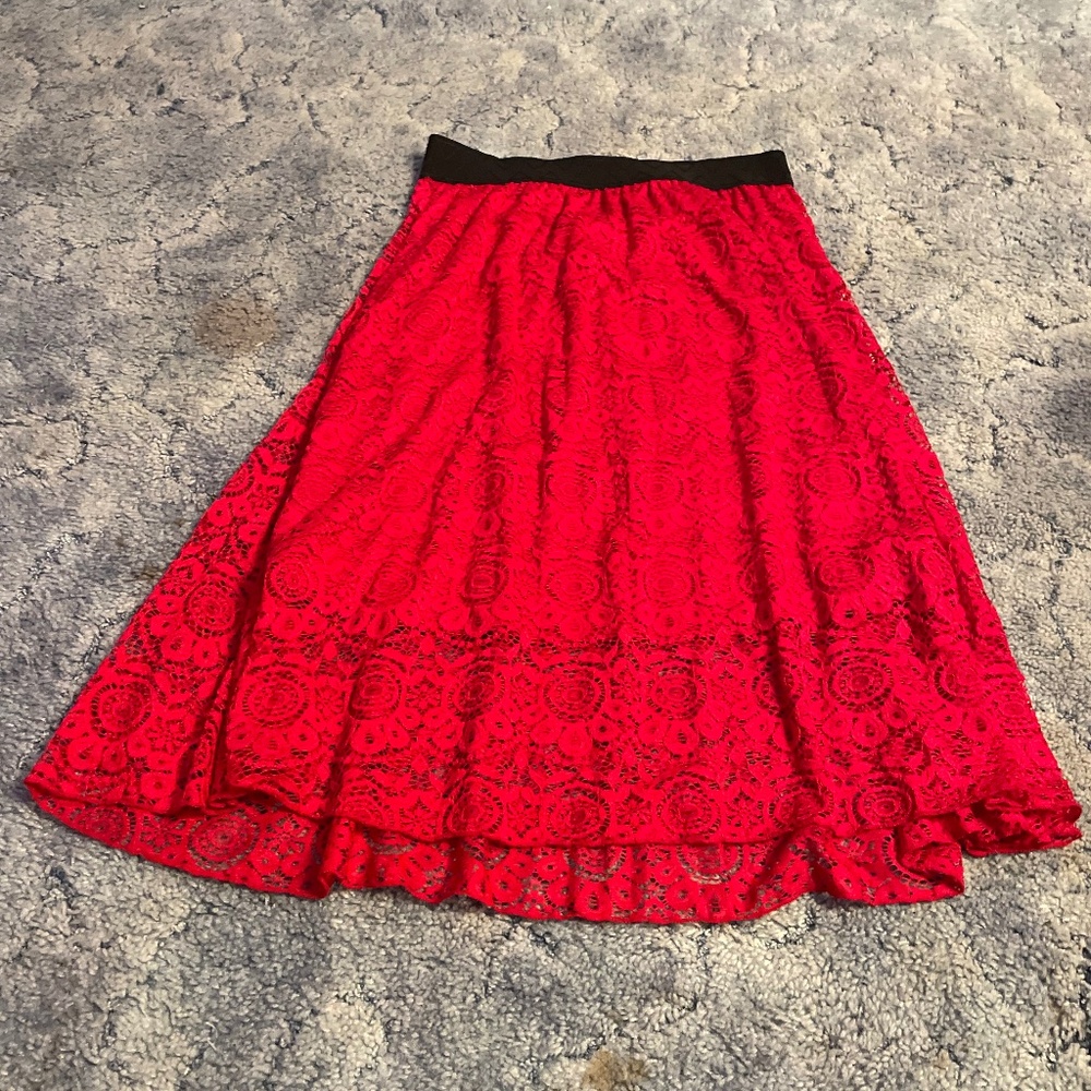 Lace midi skirt